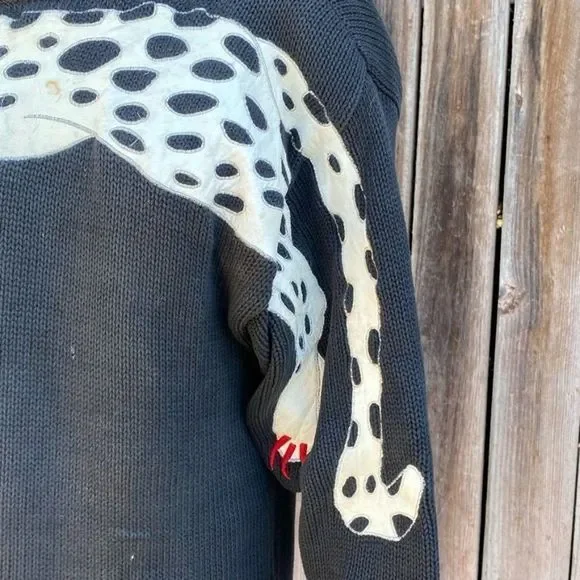 Vintage Trash 1980s Cheetah Leopard Fashion Streetwear Sweater w/ Shoulder Pads